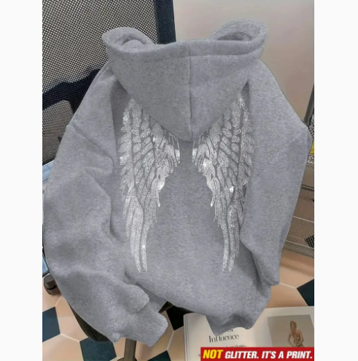 Women's Long Sleeve Printed Pullover Hoodie