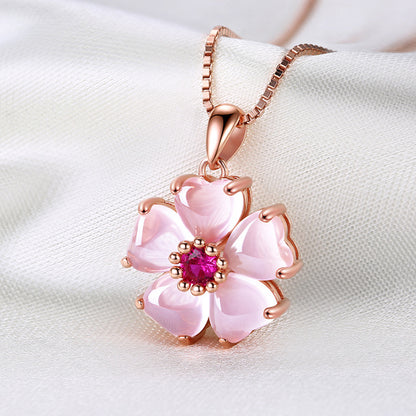 Rose Gold Plated Heart Pendant Necklace