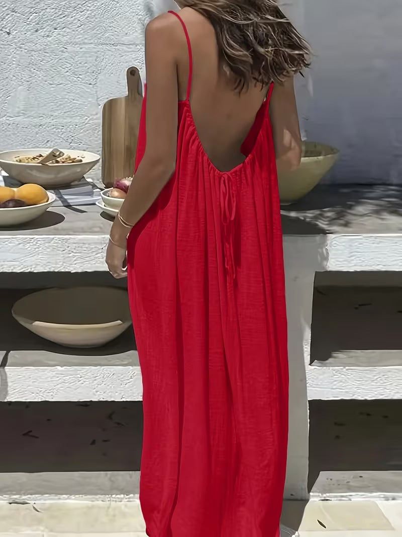 Women's loose-fitting camisole loungewear dress