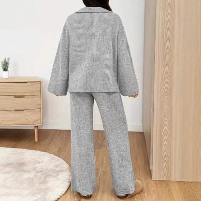 Women's Knit Zipper Lounge Set