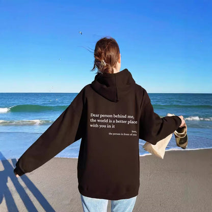 Women's Fleece Sweater Letter Slogan Printed Hoodie