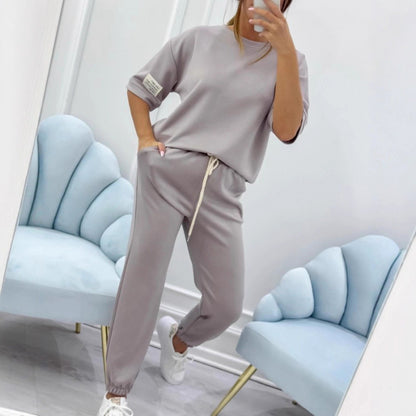 Women's Casual Offset Printing Suit Set