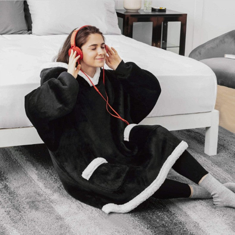 Women's Fleece TV Blanket Hoodie with Pockets