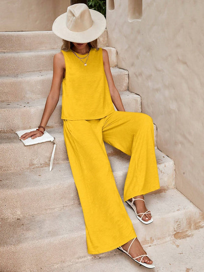 Women's Casual Cotton Two-Piece Suit