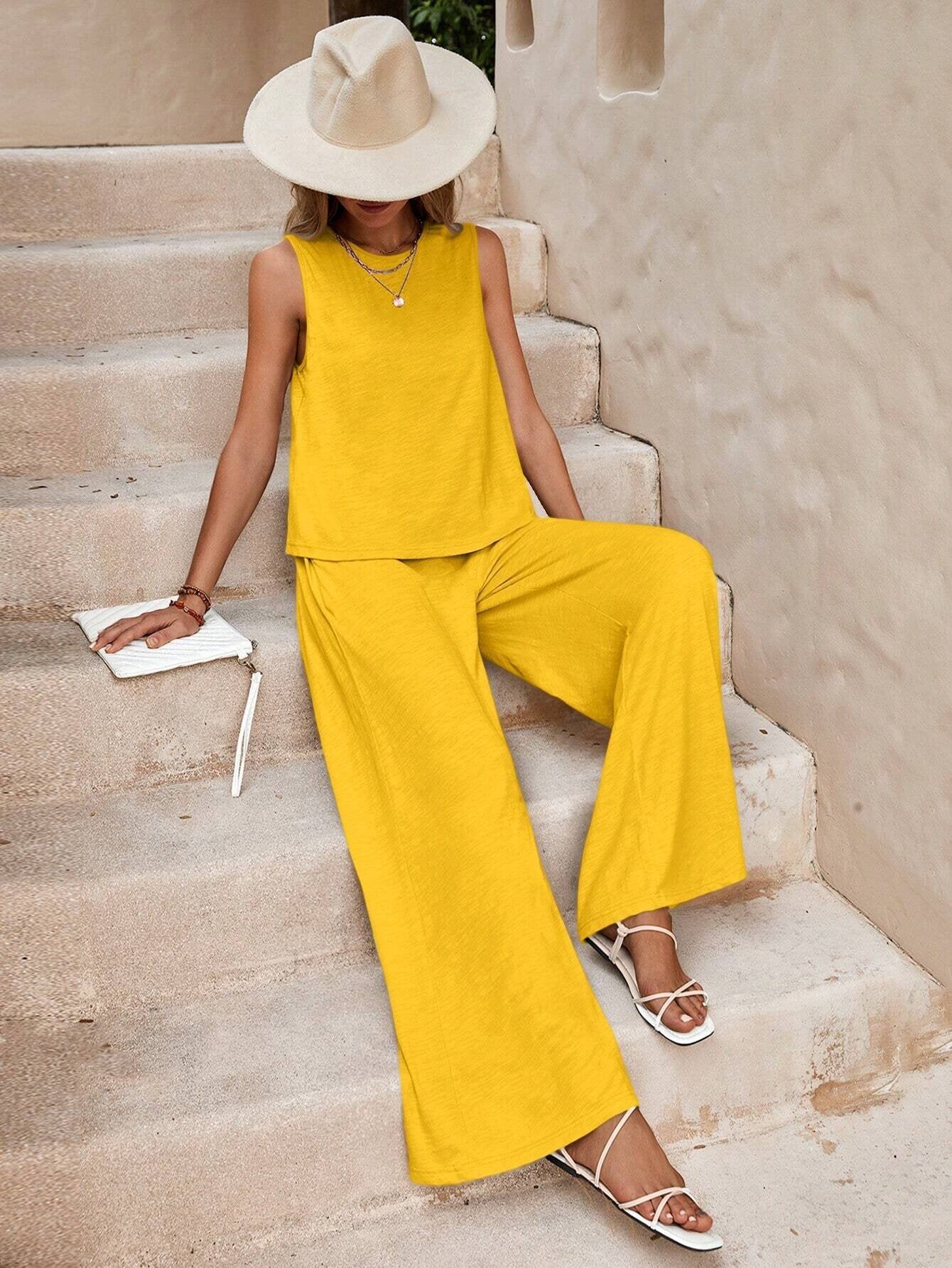 Women's Casual Cotton Two-Piece Suit