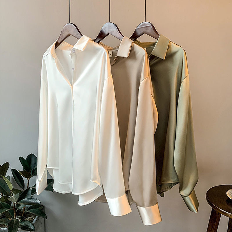 Long Sleeve Satin Shirt for Women