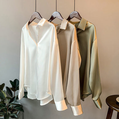 Long Sleeve Satin Shirt for Women