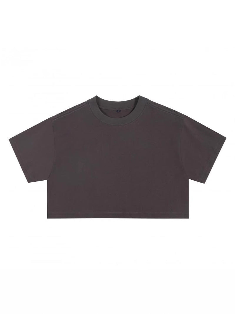High-waisted, crop top T-shirt for women