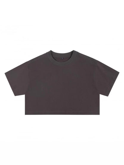 High-waisted, crop top T-shirt for women