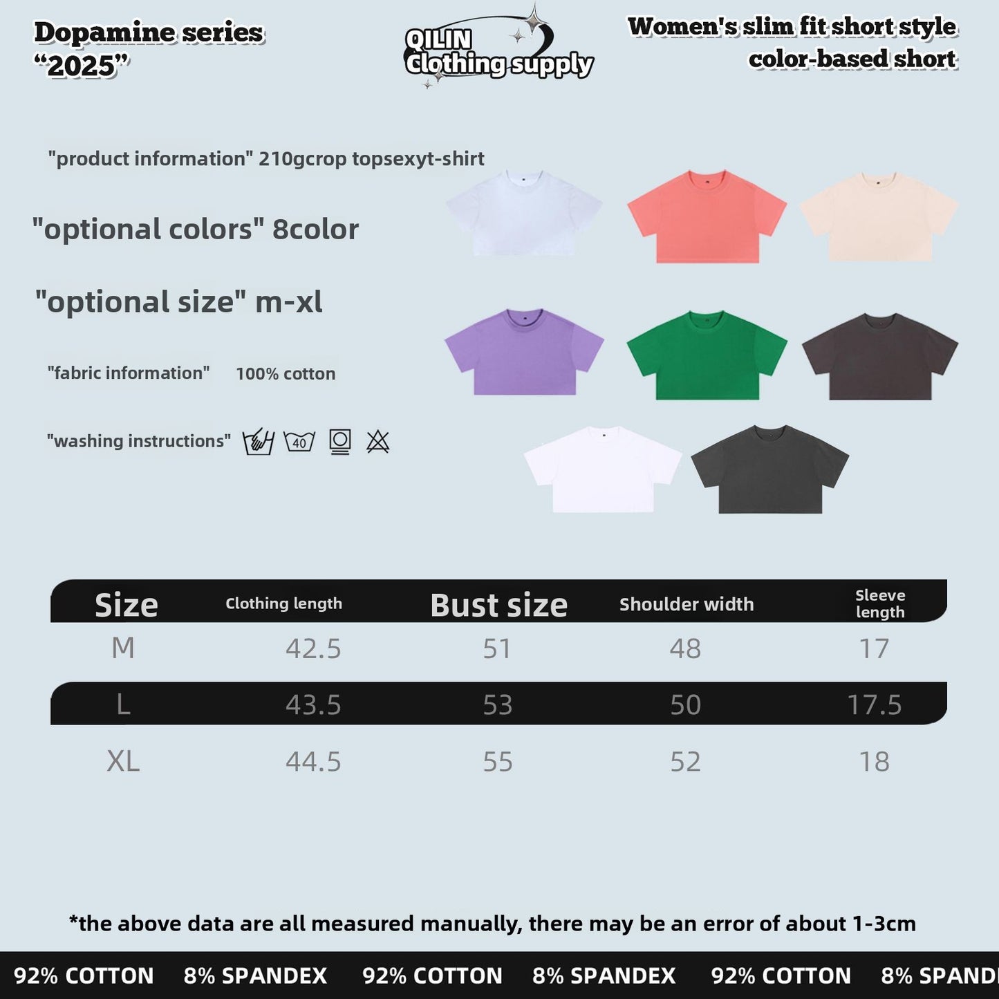 High-waisted, crop top T-shirt for women