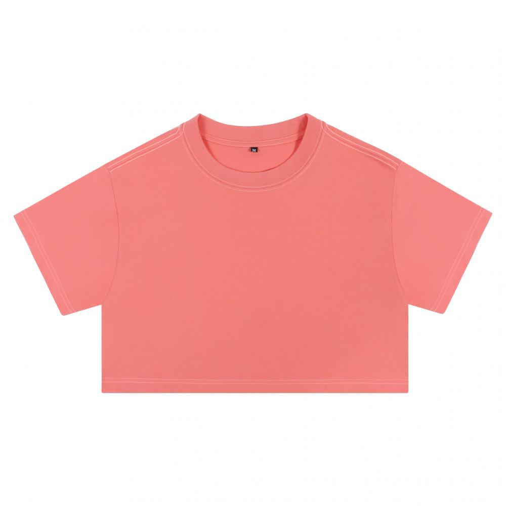 High-waisted, crop top T-shirt for women