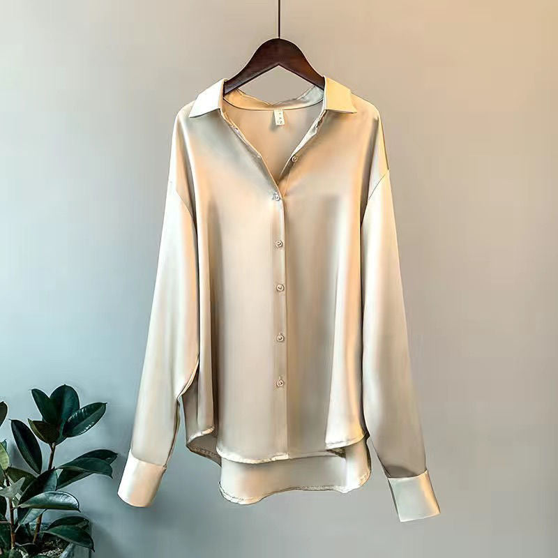 Long Sleeve Satin Shirt for Women