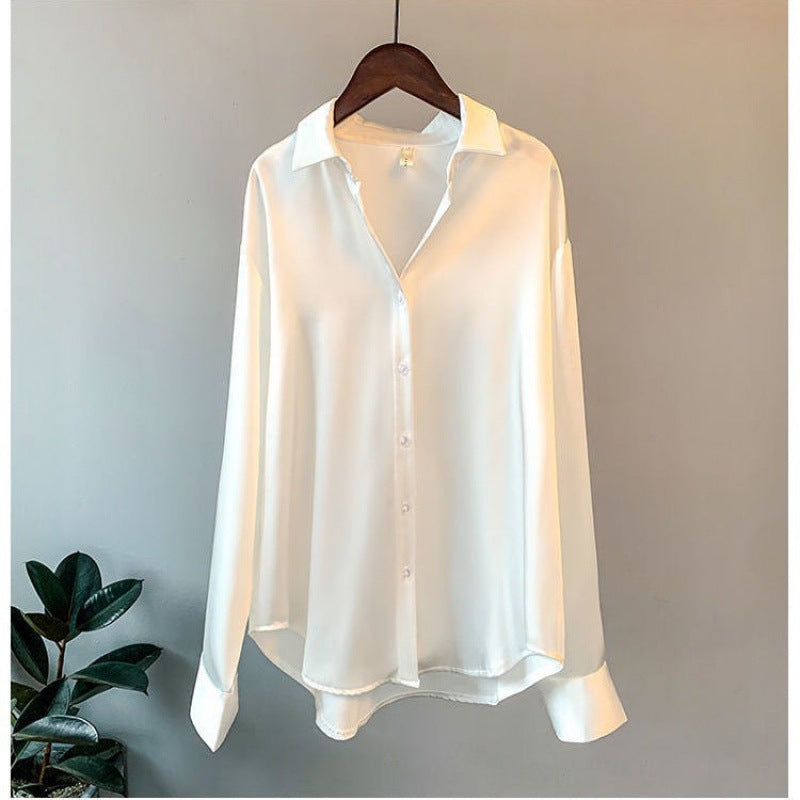 Long Sleeve Satin Shirt for Women