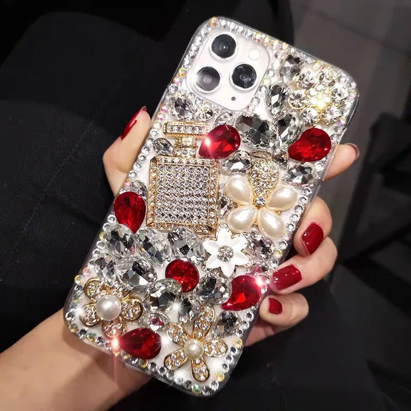 Diamond Rhinestone Perfume Bottle Phone Case