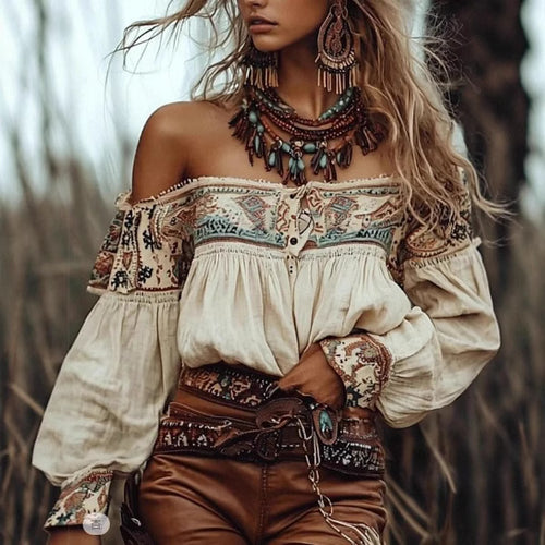 Bohemian Print Women Shirt