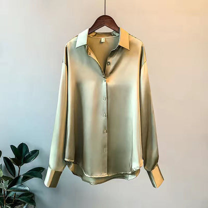Long Sleeve Satin Shirt for Women