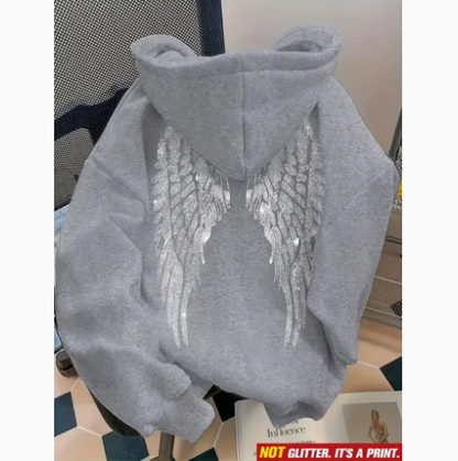Women's Long Sleeve Printed Pullover Hoodie