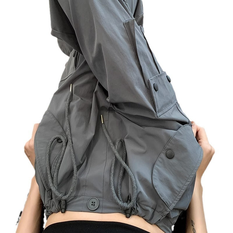 Womens High-Waisted Loose Straight-Leg Quick-Dry Pants