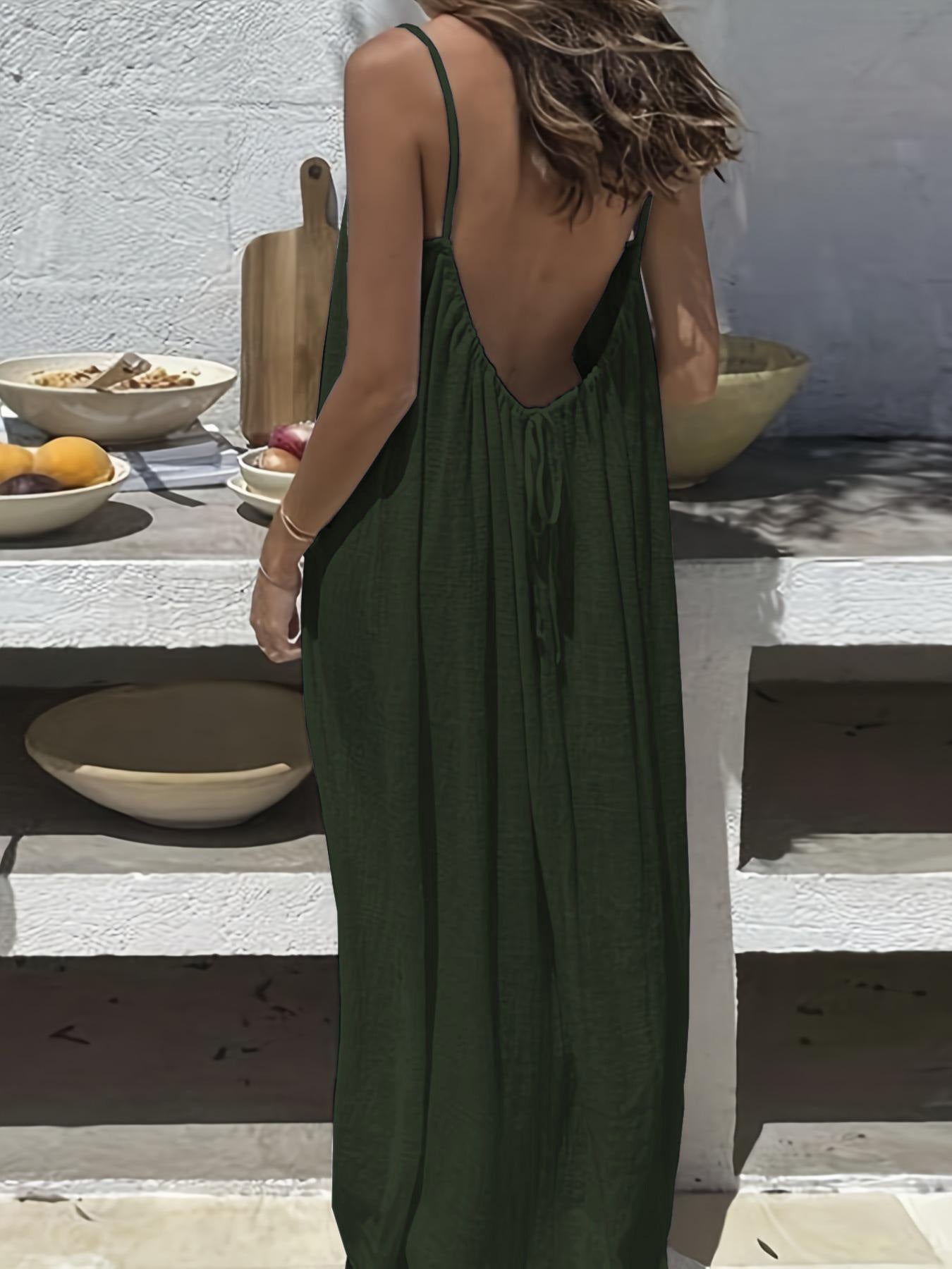 Women's loose-fitting camisole loungewear dress