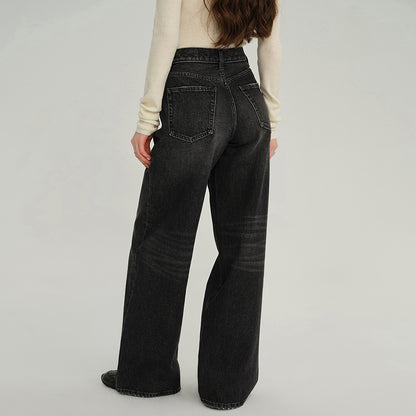 High-Waisted Wide-Leg Cotton Jeans for Women