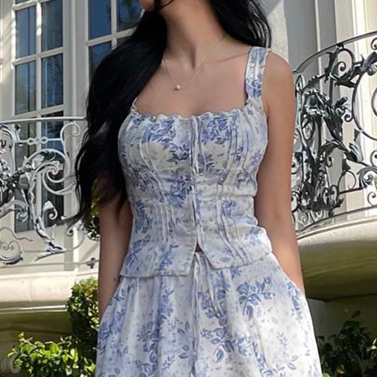 Floral Backless Sling Top for Women