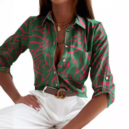 Long Sleeve Shirt Printed Shirt Women