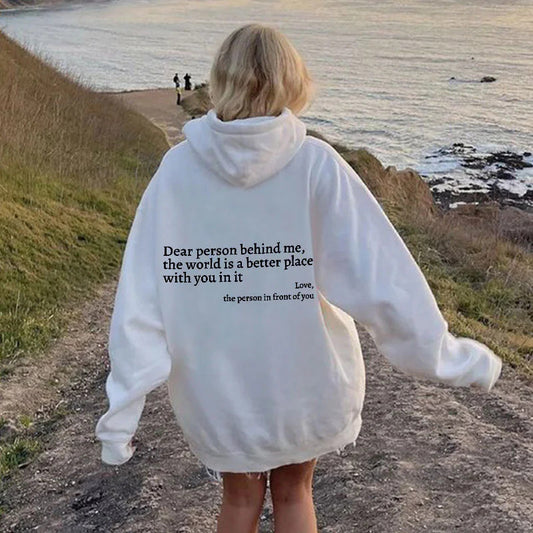 Women's Fleece Sweater Letter Slogan Printed Hoodie