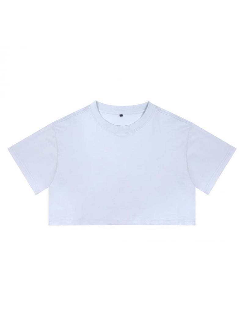 High-waisted, crop top T-shirt for women