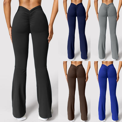 Womens High Waist Flared Yoga Pants