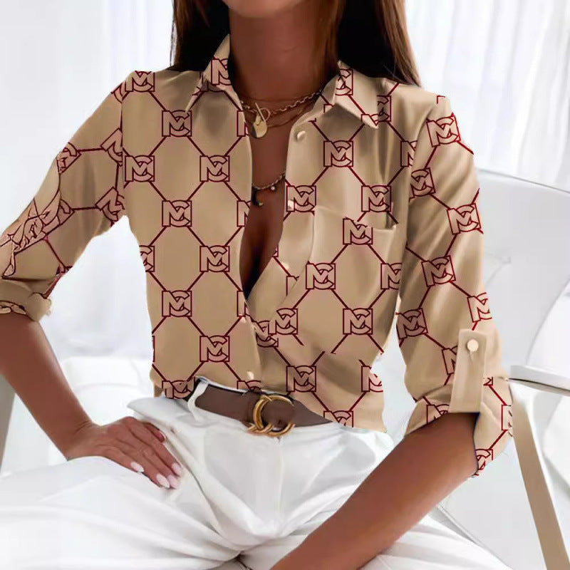 Long Sleeve Shirt Printed Shirt Women