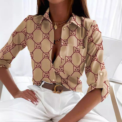 Long Sleeve Shirt Printed Shirt Women