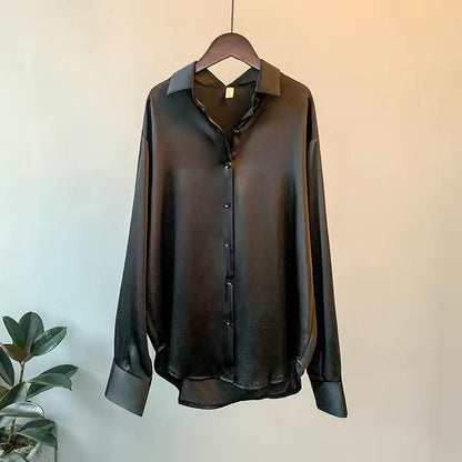 Long Sleeve Satin Shirt for Women