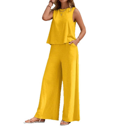 Women's Casual Cotton Two-Piece Suit