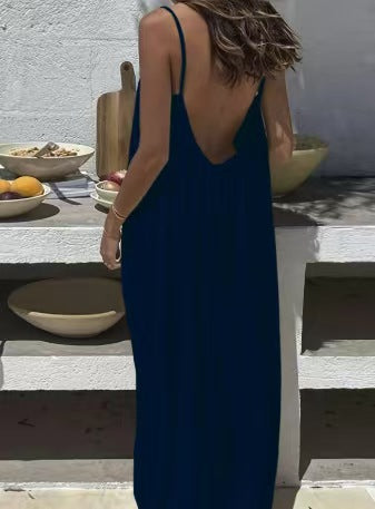 Women's loose-fitting camisole loungewear dress