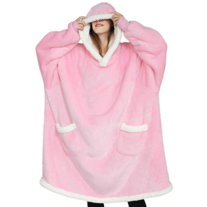 Women's Fleece TV Blanket Hoodie with Pockets