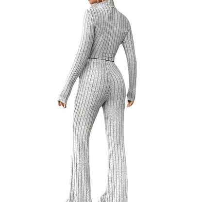 Womens Knitted Hooded Sweatshirt and Pants Set