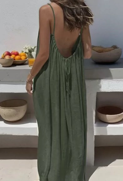 Women's loose-fitting camisole loungewear dress