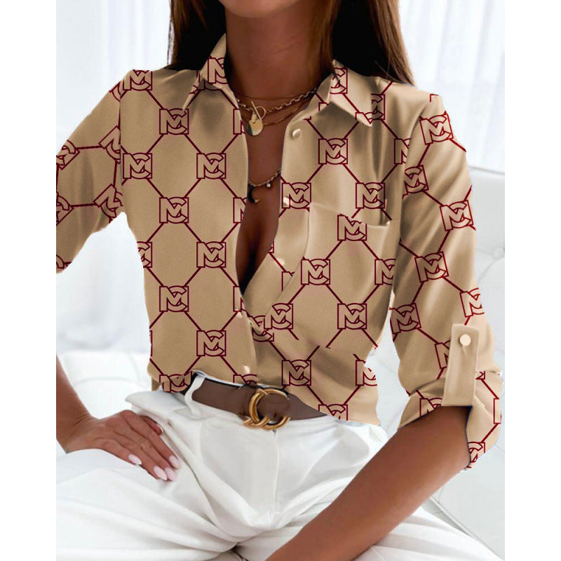 Long Sleeve Shirt Printed Shirt Women