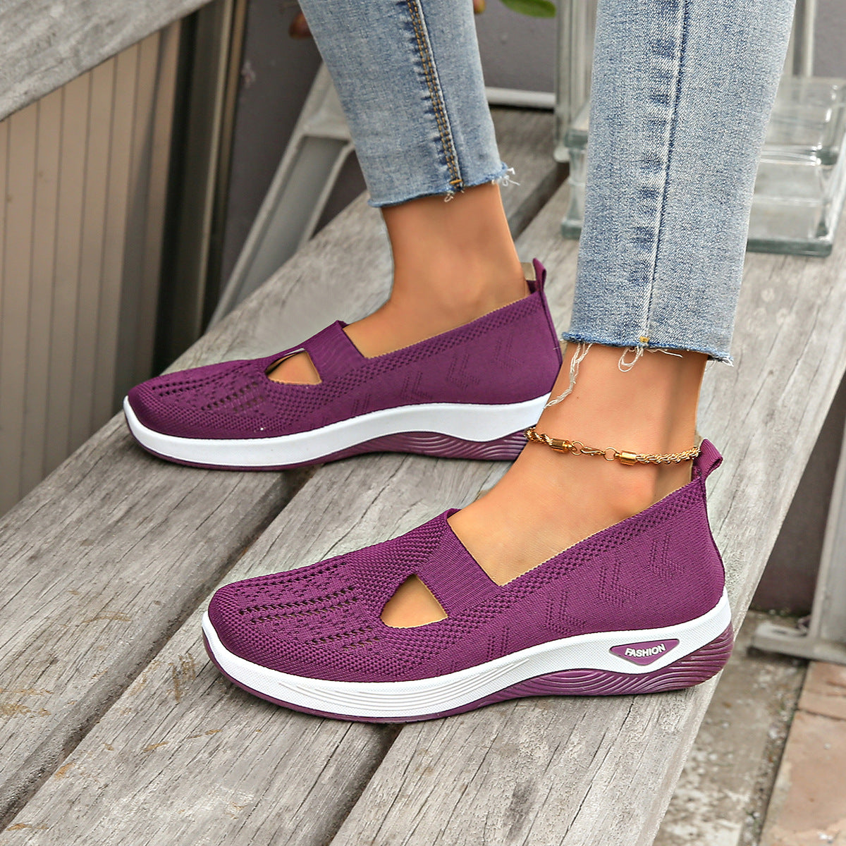 Womens Breathable Comfort Casual Slip On Shoes