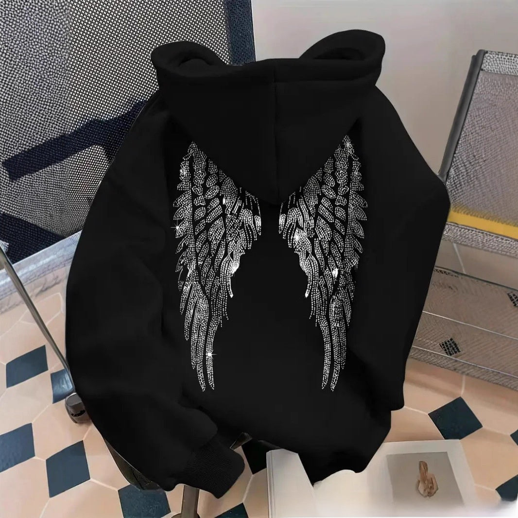 Women's Long Sleeve Printed Pullover Hoodie