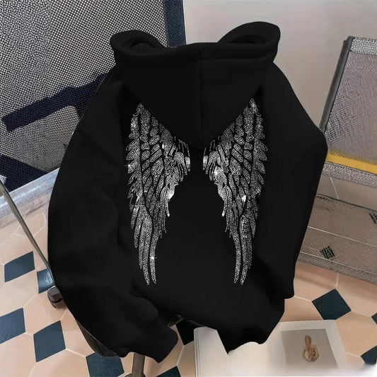 Women's Long Sleeve Printed Pullover Hoodie
