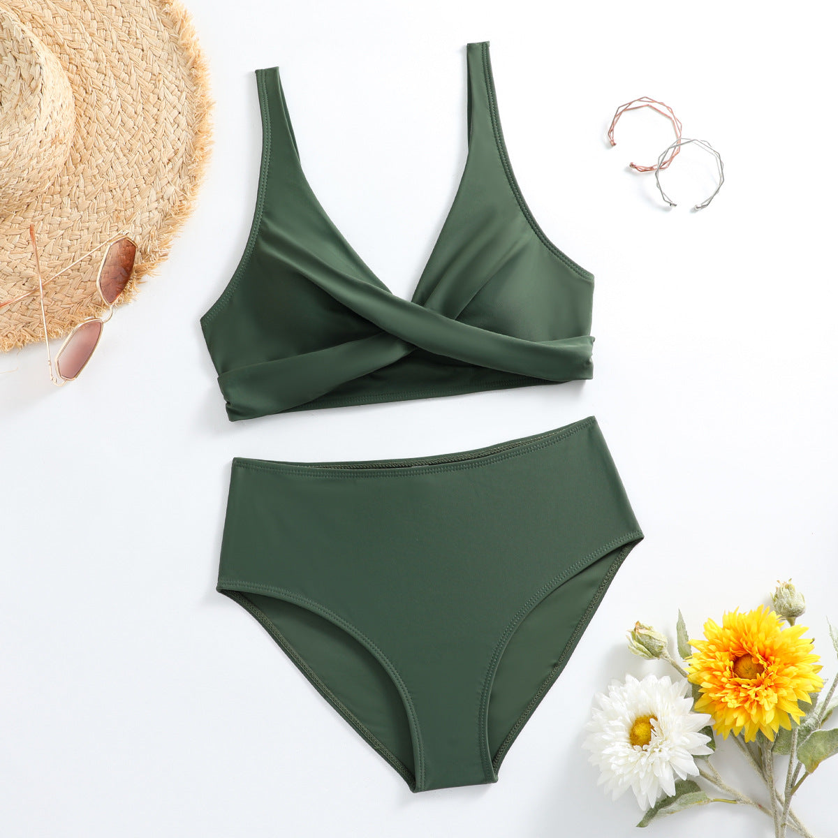 Two-Piece High-Waist Bikini Swimwear