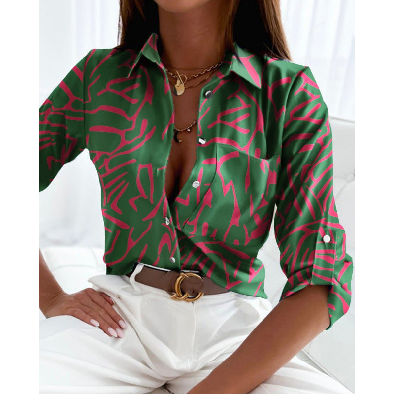 Long Sleeve Shirt Printed Shirt Women