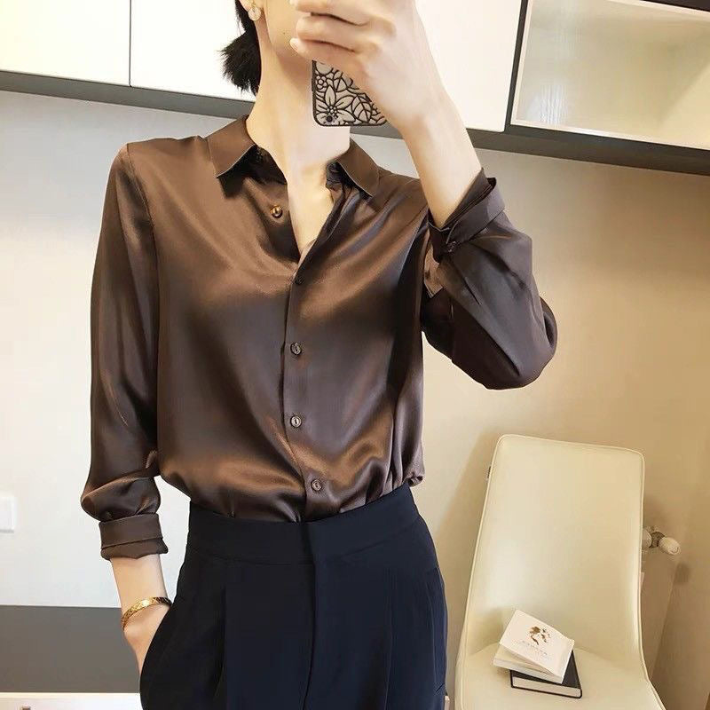 Long Sleeve Satin Shirt for Women