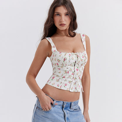 Floral Backless Sling Top for Women