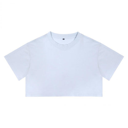 High-waisted, crop top T-shirt for women
