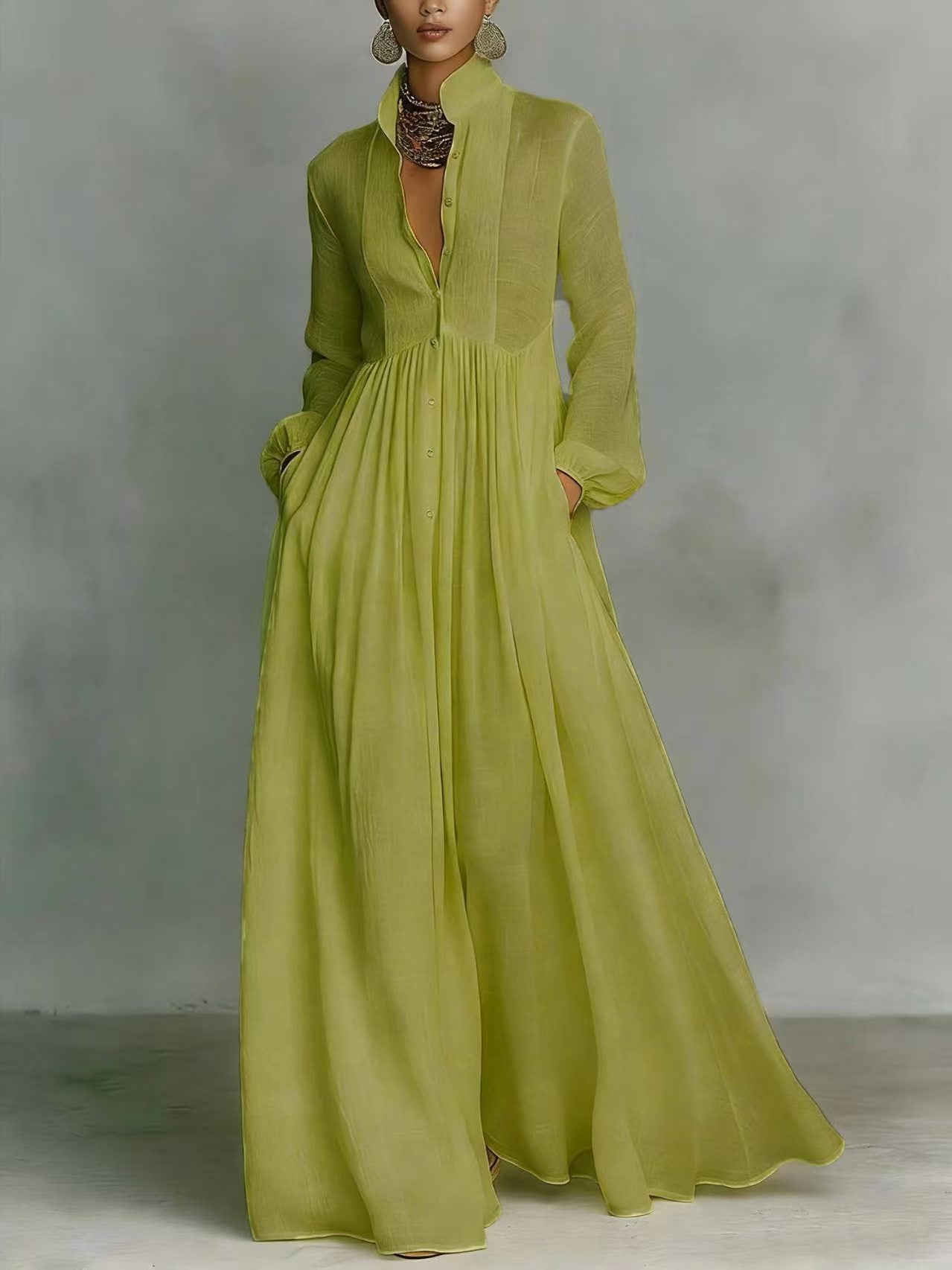 Vintage Lantern Sleeve A-Line Dress