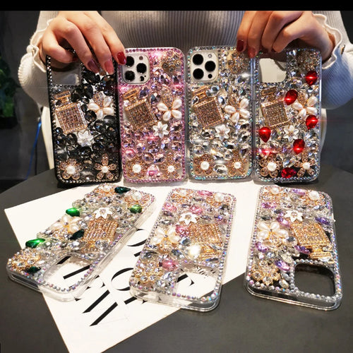 Diamond Rhinestone Perfume Bottle Phone Case