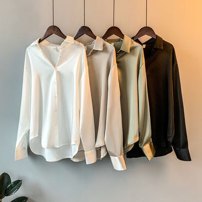 Long Sleeve Satin Shirt for Women