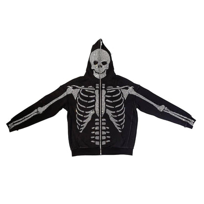 casual bedazzled face women hoodie
